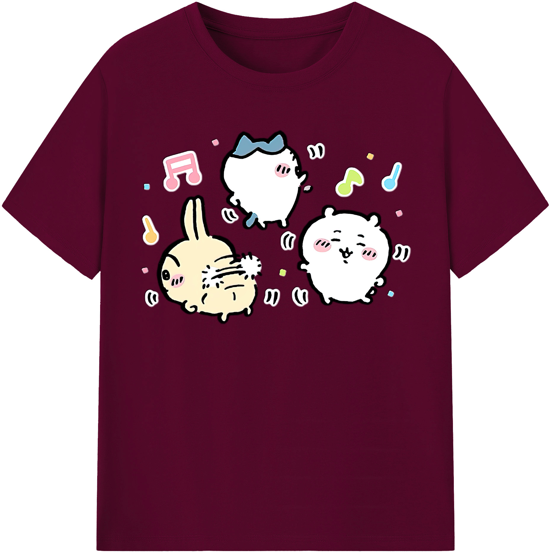 （画像用） ちいかわ うさぎ Chii-kawa usagi レディースカジュアルプリントTシャツ（綿100％）